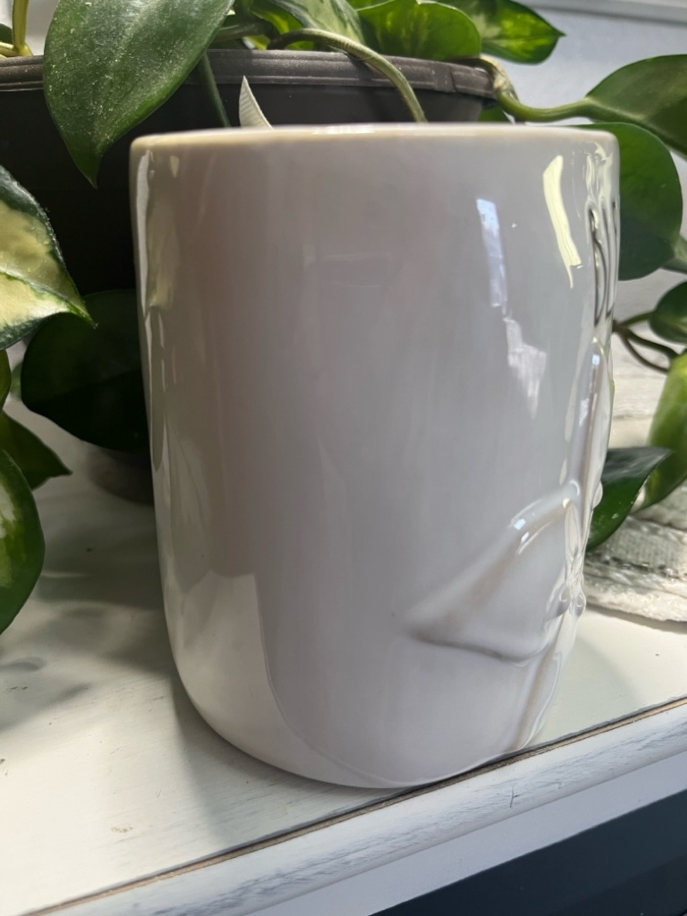 Rae Dunn White 'BLESSED' Floral Ceramic Mug - Picture 2 of 6